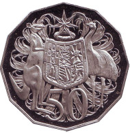 Монета 50 центов. 1990 год, Австралия. Proof. Монета 50 центов. 1990 год, Австралия. Proof.