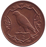 Монета 2 пенса. 1987 год, Остров Мэн. Сокол.