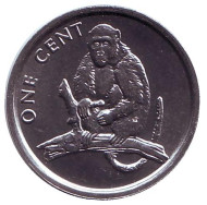 Монета 1 цент. 2003 год, Острова Кука. Обезьяна. Монета 1 цент. 2003 год, Острова Кука. Обезьяна.