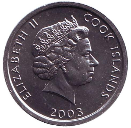 Монета 1 цент. 2003 год, Острова Кука. Обезьяна.