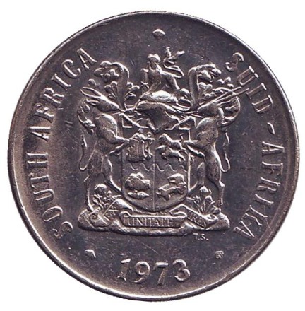 Монета 50 центов. 1973 год, ЮАР. Цветы. Монета 50 центов. 1973 год, ЮАР. Цветы.