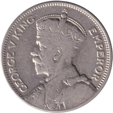 Монета 1 шиллинг. 1934 год, Фиджи. Парусник. Монета 1 шиллинг. 1934 год, Фиджи. Парусник.