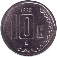 Монета 10 сентаво. 1998 год, Мексика. Монета 10 сентаво. 1998 год, Мексика.