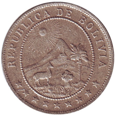 Монета 5 сентаво, 1935 год, Боливия. Монета 5 сентаво, 1935 год, Боливия.