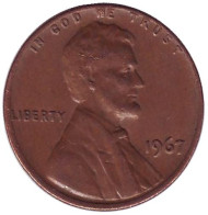 Монета 1 цент. 1967 год (P), США. Линкольн. Монета 1 цент. 1967 год (P), США. Линкольн.