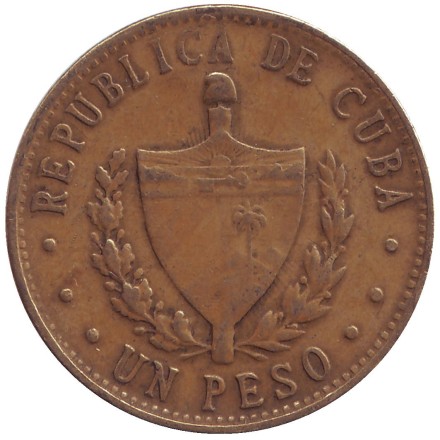 Монета 1 песо. 1983 год, Куба.