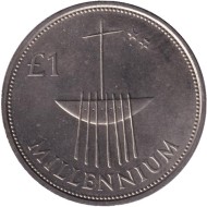Монета 1 фунт. 2000 год, Ирландия. Миллениум. Монета 1 фунт. 2000 год, Ирландия. Миллениум.