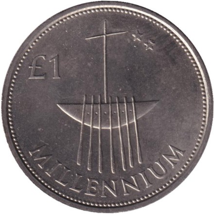 Монета 1 фунт. 2000 год, Ирландия. Миллениум.