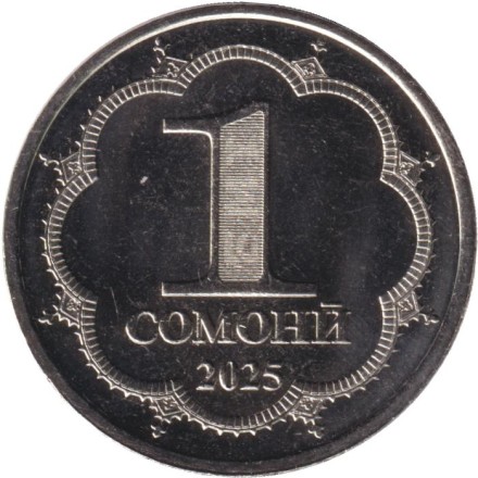 Монета 1 сомони. 2025 год, Таджикистан.  Мирзо Турсун-Заде.