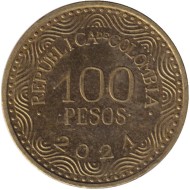 Монета 100 песо. 2021 год, Колумбия. Фрайлехон.