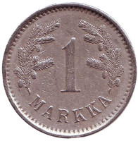 Монета 1 марка. 1922 год, Финляндия.