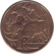 Монета 1 доллар. 2019 год (U), Австралия. Кенгуру. Монета 1 доллар. 2019 год (U), Австралия. Кенгуру.