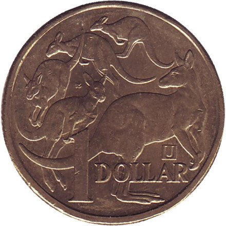 Монета 1 доллар. 2019 год (U), Австралия. Кенгуру.