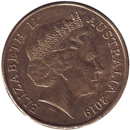 Монета 1 доллар. 2019 год (U), Австралия. Кенгуру.