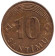 Монета 10 сантимов. 2008 год, Латвия. Из обращения. Монета 10 сантимов. 2008 год, Латвия. Из обращения.