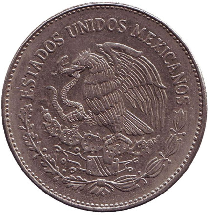 Монета 50 песо. 1983 год, Мексика. Койольшауки. Монета 50 песо. 1983 год, Мексика. Койольшауки.