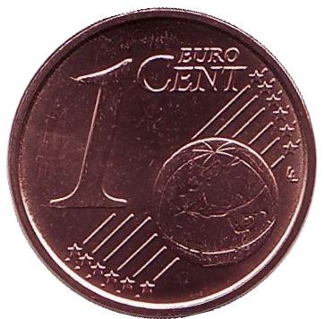 Монета 1 цент. 2016 год, Словения. Белый журавль.