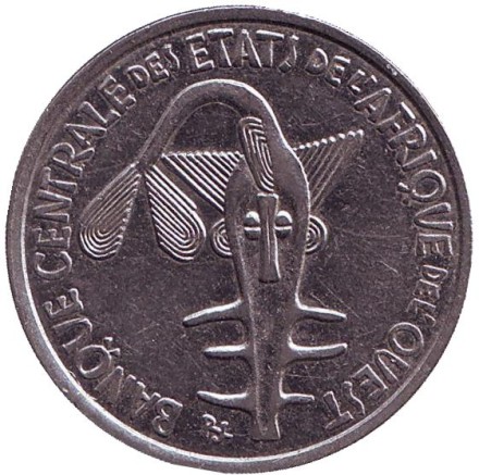 Монета 100 франков. 2012 год, Западные Африканские штаты. Монета 100 франков. 2012 год, Западные Африканские штаты.