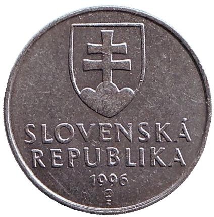 Монета 20 геллеров. 1996 год, Словакия. Пик Кривань Высоких Татр. Монета 20 геллеров. 1996 год, Словакия. Пик Кривань Высоких Татр.
