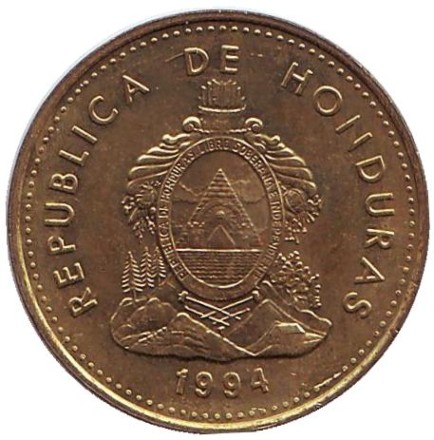 Монета 5 сентаво. 1994 год, Гондурас. Монета 5 сентаво. 1994 год, Гондурас.