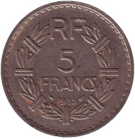Монета 5 франков. 1935 год, Франция. Монета 5 франков. 1935 год, Франция.