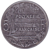 Монета 5 франков. 2009 год, Французская Полинезия. Монета 5 франков. 2009 год, Французская Полинезия.