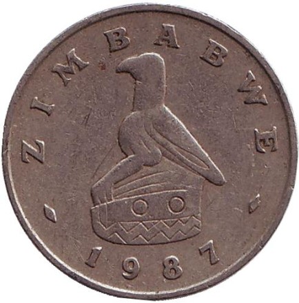 Монета 20 центов. 1987 год, Зимбабве. Мост Бэтченоу.