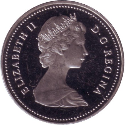 Монета 5 центов. 1982 год, Канада. (Proof). Бобр. Монета 5 центов. 1982 год, Канада. (Proof). Бобр.