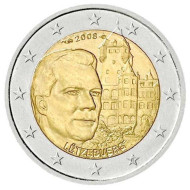 Монета 2 евро, 2008 год, Люксембург. Великий Герцог Анри и замок "Шато де Берг" (Chteau de Berg). Монета 2 евро, 2008 год, Люксембург. Великий Герцог Анри и замок "Шато де Берг" (Chteau de Berg).