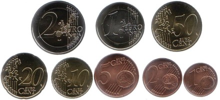 Набор монет евро Германии (8 шт). 2004 год. Монетный двор D. Набор монет евро Германии (8 шт). 2004 год. Монетный двор D.