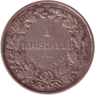 Монета 1 ригсдалер. 1855 год, Дания. (Отметка "FF"). Фредерик VII. Монета 1 ригсдалер. 1855 год, Дания. (Отметка "FF"). Фредерик VII.