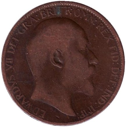 Монета 1/2 пенни. 1906 год, Великобритания. Монета 1/2 пенни. 1906 год, Великобритания.