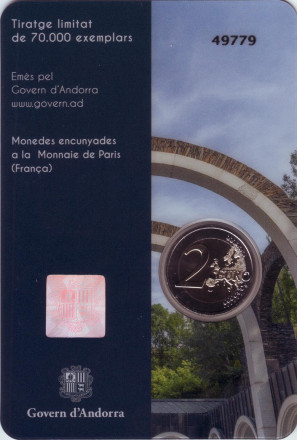 Монета 2 евро. 2021 год, Андорра. 100 лет коронации образа Богоматери Меричельской. Монета 2 евро. 2021 год, Андорра. 100 лет коронации образа Богоматери Меричельской.