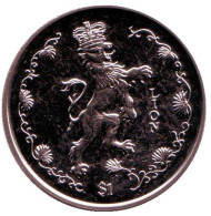 Монета 1 доллар. 1997 год, Сьерра-Леоне. Коронованный лев. Монета 1 доллар. 1997 год, Сьерра-Леоне. Коронованный лев.