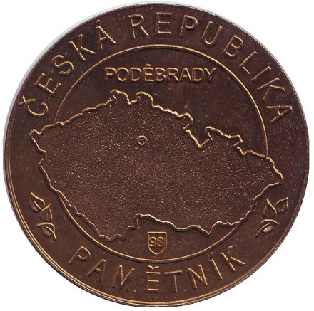 Йиржи из Подебрад. Король Чехии. Сувенирный жетон, Чехия.