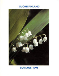Набор монет Финляндии в буклете (4 шт). 1991 год, Финляндия.