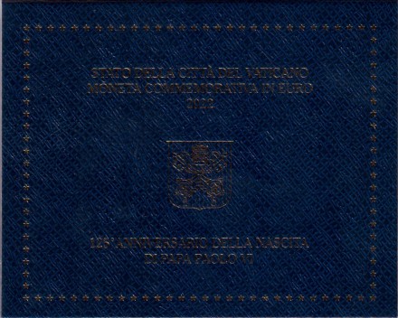 Монета 2 евро. 2022 год, Ватикан. 125 лет со дня рождения Папы Римского Павла VI. Монета 2 евро. 2022 год, Ватикан. 125 лет со дня рождения Папы Римского Павла VI.