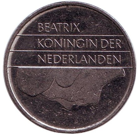 Монета 1 гульден. 1999 год, Нидерланды.