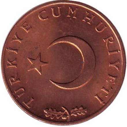 Монета 10 курушей. 1971 год, Турция. UNC. Стебли овса. Монета 10 курушей. 1971 год, Турция. UNC. Стебли овса.