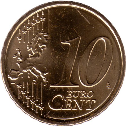 Монета 10 центов. 2023 год, Испания.