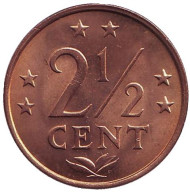 Монета 2,5 цента. 1976 год, Нидерландские Антильские острова. UNC. Монета 2,5 цента. 1976 год, Нидерландские Антильские острова. UNC.