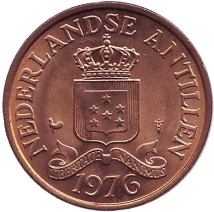 Монета 2,5 цента. 1976 год, Нидерландские Антильские острова. UNC. Монета 2,5 цента. 1976 год, Нидерландские Антильские острова. UNC.