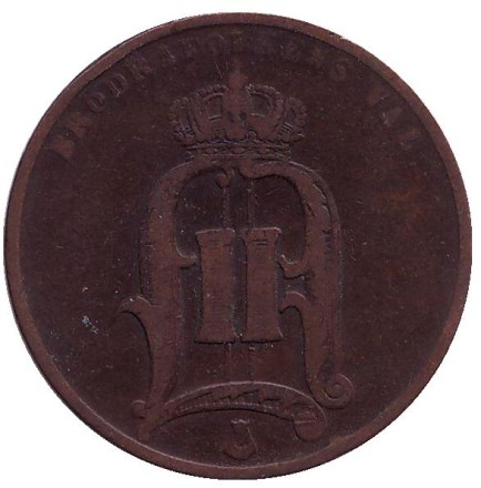 Монета 5 эре. 1875 год, Швеция.