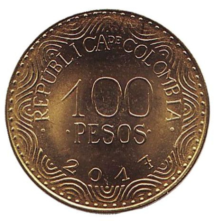 Монета 100 песо. 2017 год, Колумбия. UNC. Фрайлехон.