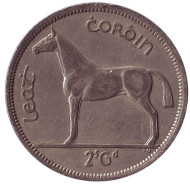 Монета 1/2 кроны. 1964 год, Ирландия. Лошадь. Монета 1/2 кроны. 1964 год, Ирландия. Лошадь.