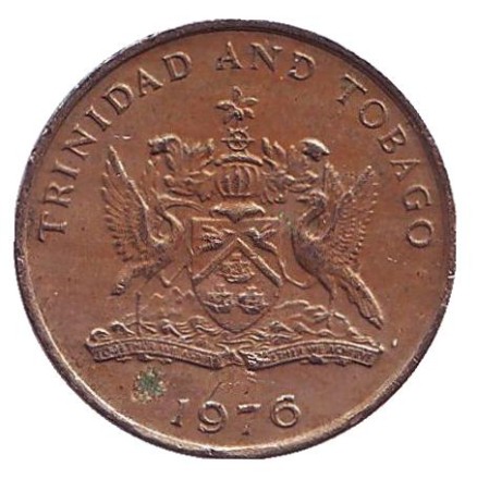 Монета 25 центов. 1976 год, Тринидад и Тобаго. Чакония. Монета 25 центов. 1976 год, Тринидад и Тобаго. Чакония.