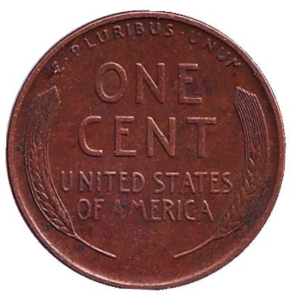 Монета 1 цент. 1925 год (S), США. Линкольн. Монета 1 цент. 1925 год (S), США. Линкольн.