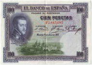 Банкнота 100 песет. 1925 год, Испания. Банкнота 100 песет. 1925 год, Испания.