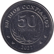 Монета 50 сентаво. 2022 год, Никарагуа. Горы-вулканы. Монета 50 сентаво. 2022 год, Никарагуа. Горы-вулканы.