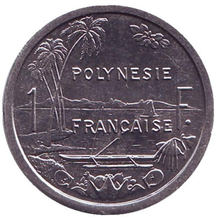 Монета 1 франк. 1986 год, Французская Полинезия. UNC.